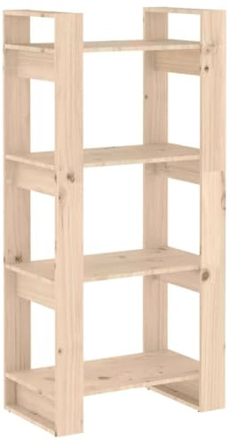 Bücherregal Standregal freistehendes Büroregal Aktenregal Aufbewahrungsregal Raumteiler Lagerregal für Wohnzimmer, 60x35x125 cm Massivholz