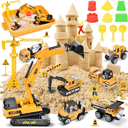 Herenear Valigetta Cinetica per Bambini - Set Costruzione con 1 kg Sabbia, Giochi per Ragazzi e Ragazze 2 3 4+ Anni