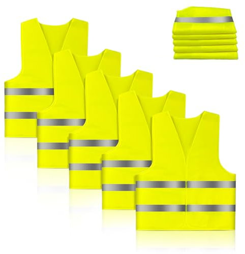 Brovamo Warnwesten Auto-Warnwesten Auto 5er-Warnweste Auto-Warnweste alle Größen-Warnweste Kinder-Warnweste Auto-Sicherheitswesten