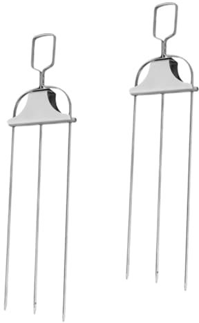 ANDRESLAD 2pezzi Forchette Rotanti Inossidabile Per Bbq Per Arrostire Carne e Verdure Su Spiedo Utensili Da Per Grigliate All