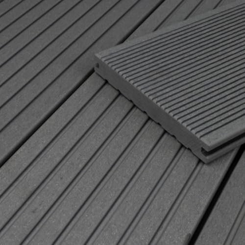 HORI BPC Terrassendiele Grau | Terrassenplatten | beidseitig verwendbar | Terrassenboden | Dielen | BPC Holzfliesen | Terrasse Garten Balkon | Dielenlänge: 2900 x 145 x 20 mm