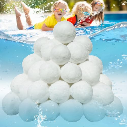 SRJEQC Balle Filtrante Piscine,1300g Balles Filtrantes Piscine Remplacer 45kg de Sable Filtration,Balle Filtrante Piscine Skimmer Convient à Divers Systèmes de Filtration de Piscine,Réutilisable
