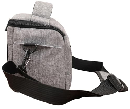 Paquet Photo Portable en Nylon Gris, Bandoulière Réglable | Grosse Capacité, Poche Avant et Poches Latérales, Poignée Confortable et Port Multiple