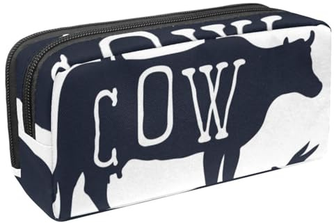 VAPOKF Federmäppchen, Federmäppchen, Schüler-Schreibwaren-Tasche für Teenager, Jungen, Mädchen, Schule, Bürobedarf – Bauernhoftiere, Henne, Schaf, Schwein, Kuh, Stier, multi, 2.3x8.2x3.9in/6x21x10cm,