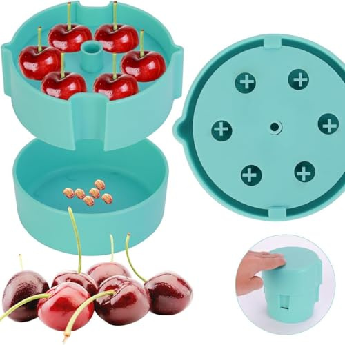 Skeadex Kirschentsteiner Manuell, Kirschkernentferner mit Auffangbehälter, Kirschentsteiner Entsteiner Kirschen,Tragbar EntfernerKirschenentsteiner Cherry Pitter für Kirschen Oliven Pflaume (A)