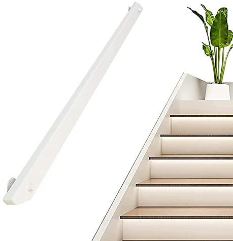 ABNNHK Pasamanos de Escalera de Madera Blanco, Home Against The Wall, pasamanos de Interior para Loft, Barra de Soporte para Pasillo, pasamanos de