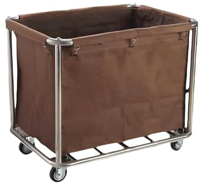 Putzwagen Reinigungswagen,Badezimmer WäSchewagen,Mit GeräUscharme Lenkrollen,Kommerziellem Hausmeister Dienstwagen,FüR Hotelzimmer, Haushaltsreinigung,Braun,35×26×31in