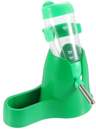 SUPVOX Abreuvoir en Plastique pour Hamster et Cobaye, Distributeur d'eau 80 ML, Couleur Verte, Compact et Stable, Usage pour Petits Animaux de Compagnie