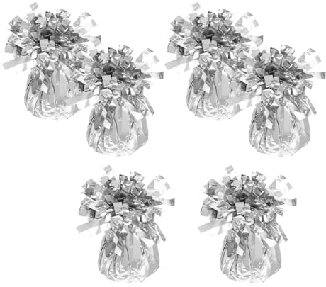 LIFKOME 6 Pezzi Blocchi Peso per Palloncini Argento Pesi Decorativi Riutilizzabili per Feste Matrimonio Compleanno Shower Anniversari Base Stabile per Palloncini Elio Accessorio Essenziale
