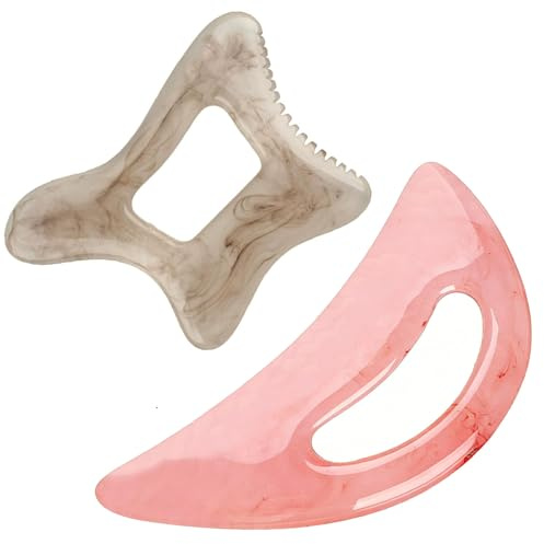 lrgnixs Gua Sha Massagegerät, 2Stück Gua Sha Stein,Guasha Cellulite Massage | Größeres Guasha Scraping Schabwerkzeug, Lymphdrainage Massagegerät für Beine, Rücken, Gesicht, Nacken, Harz