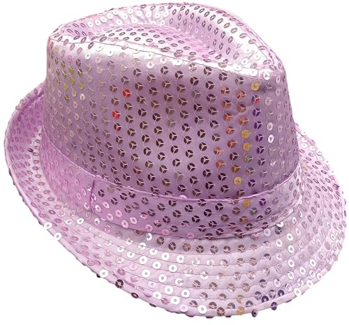 MUNSKT Cappellini jazz glitterati, per adulti, con paillettes, cappello per feste, hip hop per addio al celibato, sera, spettacoli di danza, feste, Mardi Gras ed eventi travestiti
