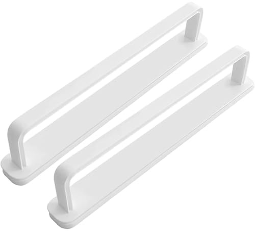 HOMSFOU Support Serviette Mural 2pcs Blanc en Abs, Organisateur de Serviettes sans Perçage pour Salle de Bain, Design Moderne et Rangement Pratique Mur de Placard