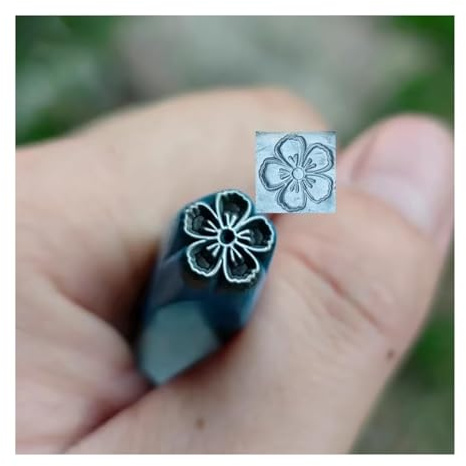 CYHTYM Schlagzahlen Pflaumenblütenmuster Metall-Stempelset, DIY-Bastel-Enthusiasten, Metall-Stempelset, Handwerker(8MM)