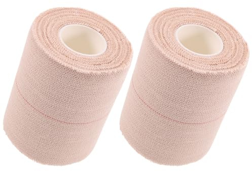 Abaodam Stretchband Selbstklebend aus Baumwolle in Beige 2 Rollen Elastische und Flexible Wundverbände für Vielseitige Erste Hilfe Anwendungen