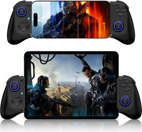 Phone Controller for iPhone, iPad, Android Phone, Tablet, PC, Switch 2, Mobile Game Controller with Hall Trigger, Turbo, Programming, Vibration, Wireless Handheld Gamepad Play Streaming, Cloud Gaming