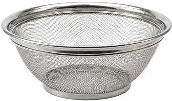 STL Colander, 22cm Stainless Steel Mesh Bowl Colander Multipurpose Mesh Sieve Basket, Rust Resistant & Durable, Liquid Filter Bowl, Round Shape Kitchen Strainer for Vegetable/Fruit/Rice/Pasta