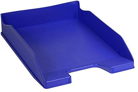 Exacompta - Réf. 113101D - 1 corbeille à courrier COMBO MIDI - dimensions utiles 34 x 25 x 6,5 cm - pour format A4 + - peut contenir 500 feuilles - couleur bleu cobalt - Certifié Ange Bleu