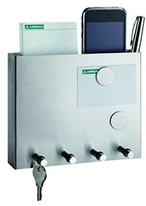 Arregui PLD-07 Organizador de Llaves, Documentos y Tablero de Notas, Gris