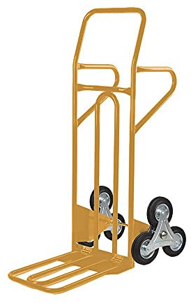 Svelt Carrello Saliscale Professionale in Acciaio con Pedana Ribaltabile Maggiorata – Portata 250 kg, Ruote per Scale Ø150 mm