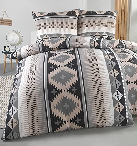 DreamHome 4 teilige Bettwäsche Mikrofaser AllSeason Bettbezug für Bettdecke, Steppdecken 135x200 und Kissen 80x80 Große Auswahl an Farben, Kissenbezug, Design - Motiv:Design 24