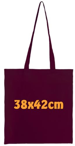 Cottonbagjoe 10 Stück Baumwolltaschen Bordeaux | 38x42 cm | unbedruckt | lange Henkel | ideal zum Bedrucken & Beplotten | Öko-Tex zertifiziert