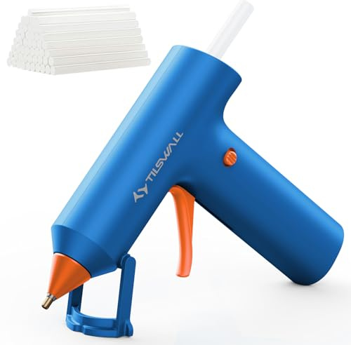 Hot Glue Gun 150W Tilswall Heavy Duty Melt Glue Gun with 35pcs Glue Sticks 150mm Anti-Backflow Design, for Art, Craft, Sealing, DIY, Home Repairs, Card, Wood, Glass