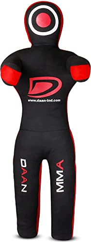 Daan MMA Grappling Dummy, 180 cm, Rot/Schwarz, Mixed Martial Arts, Wrestling, Judo, Erwachsener