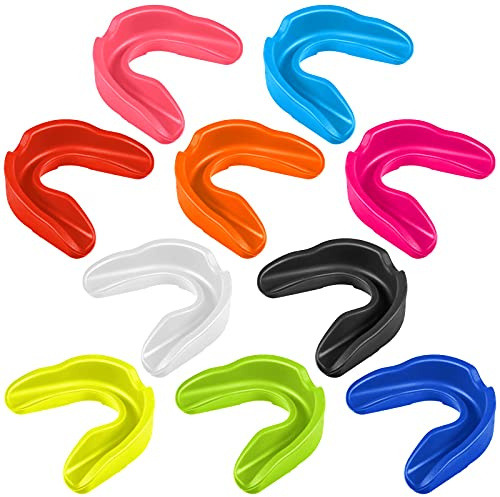 10 Pcs Sport Mouth Guards Gum Teeth Armor Game Guard for Boxing Basketball Football Hockey Karate Basketball Rugby Match (Multiple Color)