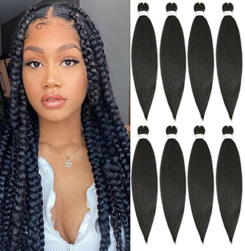 X-Tress Cheveux pour Tresse 8pcs/paquet Plusieurs Couleurs Mèche Naturel 60cm Longue Noir Extension pour Tresse Pré Etiré Tressage (#2 Marron Foncé)