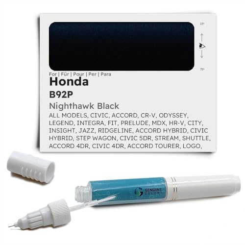 Genuine Colors Lackstift NIGHTHAWK BLACK B92P für Honda Schwarz CIVIC ACCORD CR-V ODYSSEY LEGEND INTEGRA FIT PRELUDE MDX HR-V CITY INSIGHT JAZZ RIDGELINE HYBRID STEP WAGON 5DR STREAM SHUTTLE 4DR TOURE