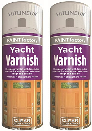 2 x Wood Varnish Yacht Varnish 250ML - Professional Gloss Finish Spray Wood Color Paint All Purpose