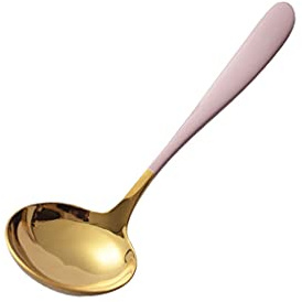WRLRUILIAN Espresso Spoons Stainless Steel Soup Spoon Household Long-handled Spoon Oil Filter Professional Kitchen Skimmer Spoon 2pcs Tea Spoons (Color : C)