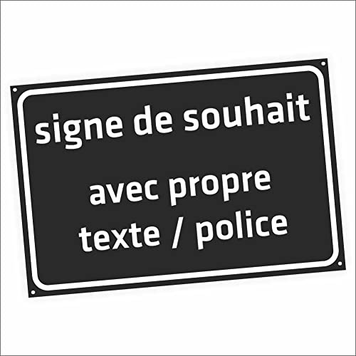 INDIGOS UG - Schilder selbst gestalten - schwarz - Aluverbundplatte 12 Größen - 30x20-200x100cm - Schild personalisiert mit Text - Schrift - für Garage, Hotel, Parkplatz, Schule, Carport, Firma