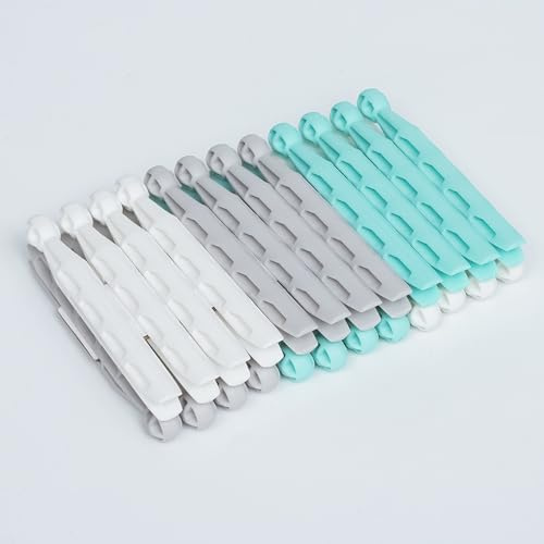 pegs It 24 Pcs Plastic Dolly Pegs for Washing Line Durable and Heavy Duty Clothes Pegs for Household Use Assorted Colors | White, Grey, Aqua Blue