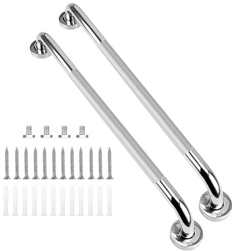 supregear Maniglia Doccia Anziani (2-Pezzi), Maniglione Bagno Antiscivolo Disabili, Maniglioni per Anziani, Maniglia per Doccia in Acciaio Inossidabile 304, Supporto in Bagno per Disabili, 80 cm