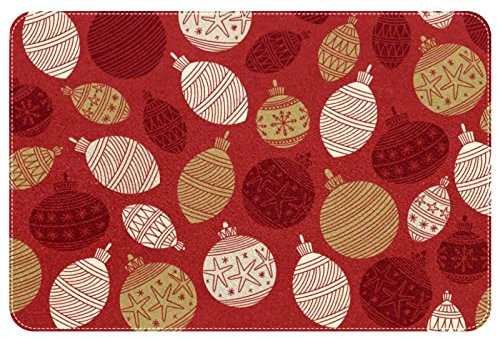 Schmutzfangmatte 40X60cm Rote Weihnachtskugeln Bodenmatte Antibakterielle Fußmatte Rutschfester Sauberlaufmatte Für Schlafzimmer Außen Geschenk