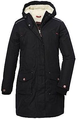 killtec Mädchen Funktionsmantel mit abknöpfbarer Kapuze/Mantel ist wasserdicht KOW 142 GRLS CT, schwarz blau, 164, 39885-000