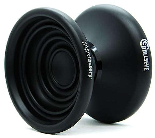 YoyoFactory Bullseye Yo-Yo - Nero (Trucchi del Dna, Yoyo in Metallo, Corde, Cuscinetti a Sfera e Istruzioni Incluse)