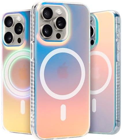 LONLI Hue - (for iPhone iPhone 15 Pro Max) - Fluorescent Iridescent Matte Phone Case [Compatible with Magsafe] for iPhone Women, Girls and Men - Cute and Aesthetic