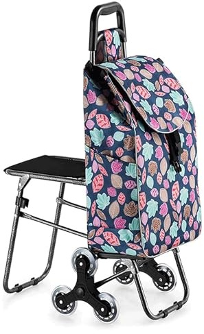 Einkaufswagen Trolley mit Sitz, Faltbarer Einkaufswagen, Treppen steigen, tragbare Sackkarre, Einkaufstasche mit Rollen for einfache Lagerung (Color : Style 16)