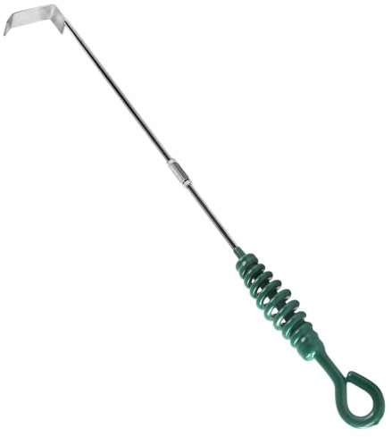 Vankey 18 Inch BBQ Ash Tool, kamado Joe Charcoal Smoker Wood Burning Stove ash Rake Grilling Accessories, Green Threaded Handle Charcoal Garden Tools Grill Cleaning Tools