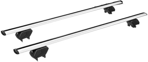 Dachträger 53 Zoll Universal Gepäckträger Dachträger Querträger Silber Querträger Trägerschienenhalter 150 Kg Last Für 4-türiges Auto/LKW/SUV Dachgepäckträger