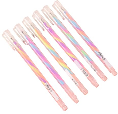 SANRLO R Stylos, crayons et instruments d'écriture - Lot de 6 stylos à encre gel à paillettes rétractables pour journal, scrapbooking, agenda, planificateur, calendrier