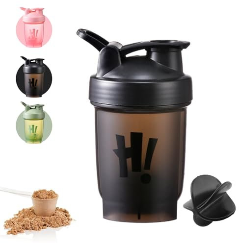SHANGFENG Bottiglia shaker per proteine con palla in polipropilene, a prova di perdite, tappo a ribalta, in plastica, per allenamento, palestra, integratore sportivo, fitness, allenamento, 350 ml