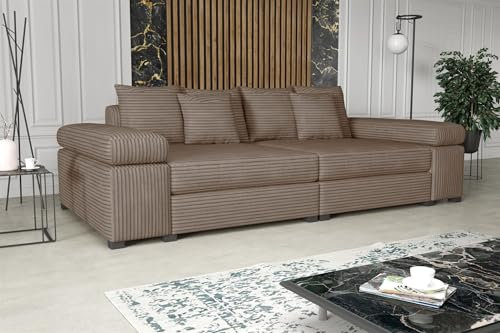 Fun Möbel Big Sofa Couchgarnitur Megasofa Riesensofa Arezzo in Stoff Tilia (Milchkaffee)