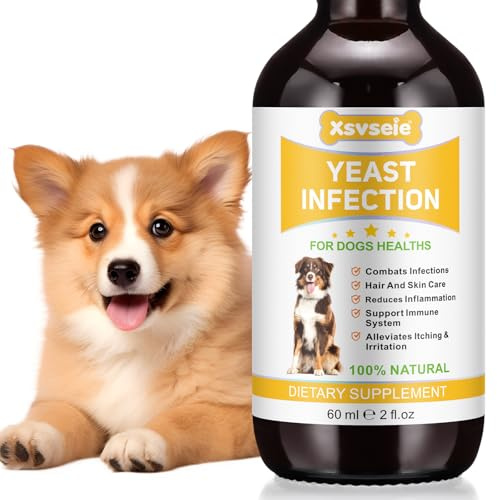 Yeast Infection Treatment for Dogs, 60ml Dog Yeast Infection Treatment, for Itchy Dog Skin Relief, Inflammation Relief, Allergy Relief, Dog Yeast Ear Infection, Help Dog Healthy Itch Relief