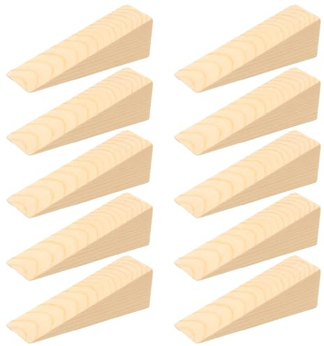 Keboyoe 10Stk Türkeil Türstopper Holz Türkeile Holzkeile Klein Hartholzkeil | Möbelkeile Holzkeile Rutschfest Keile Für Alle Oberflächen Mobile Sicherheit Heimbüro