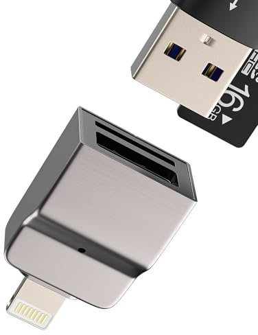 Adaptador Lightning USB OTG 3.0(2 en 1)Lector de tarjetas Micro SD para Apple iPhone 14 13 Pro Para iPad Enchufe TF Tarjeta Reader Transferencia Archivos Cámara Memoria Compacto Flash Externo Ratón