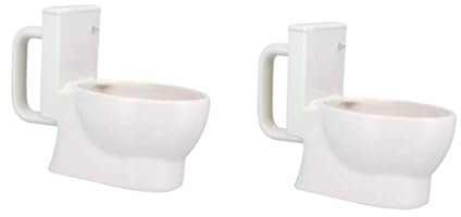 Alipis 2pcs Funny Pirate Design Novelty Cup Ceramic Toilet Mug for Beer Water Juice