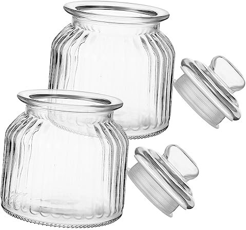 Alipis 2pcs Glass Jar Lid for Dried Fruit Snack Storage for Kitchen and Christmas Festival